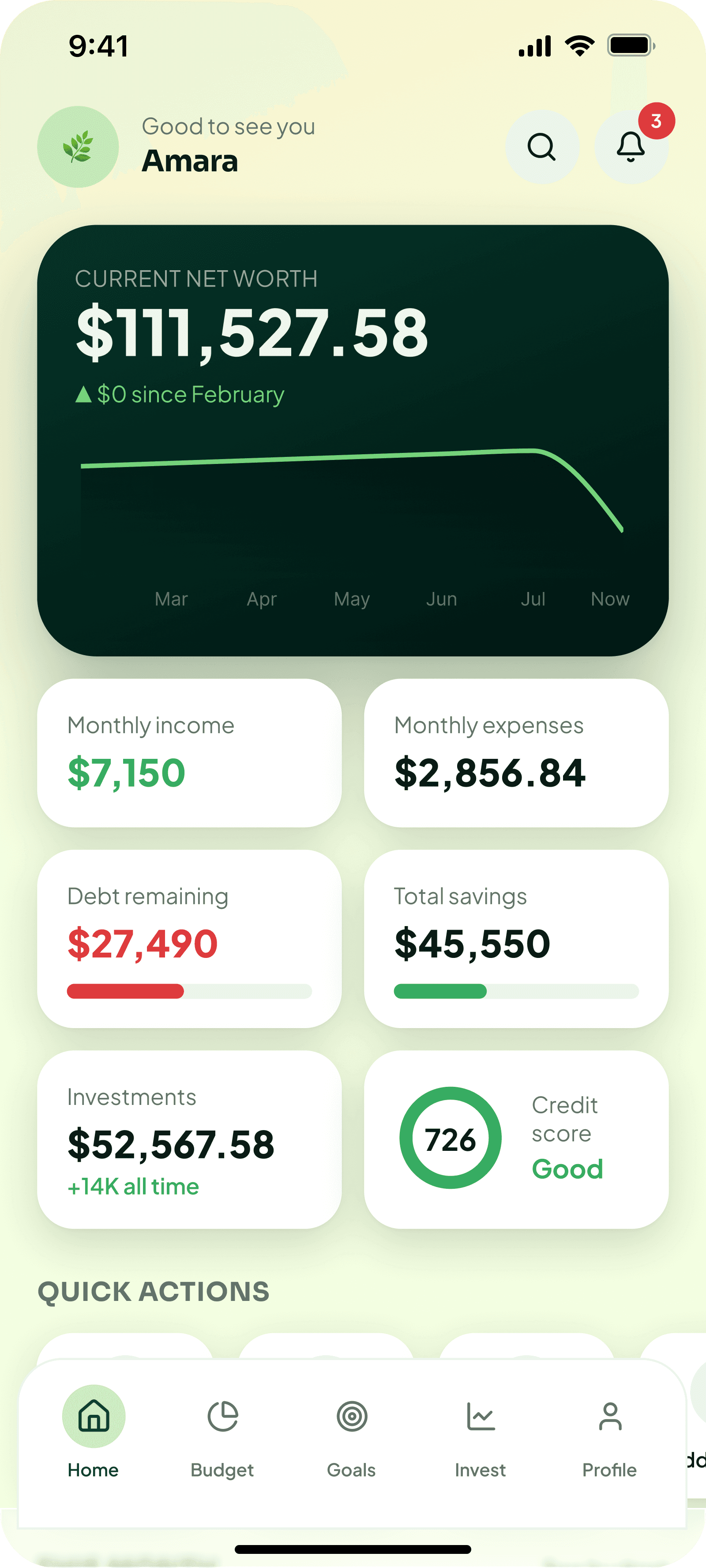 DreamDollars Mobile App Dashboard Powered by ASCEND